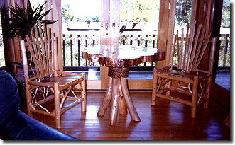 Pine Top Round Top Table with Cedar Chairs