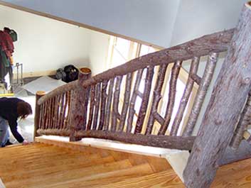 Rustic Log Banisters