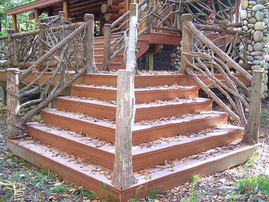 Rustic Log Banisters