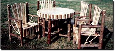 Pine Top Round Top Table with Cedar Chairs